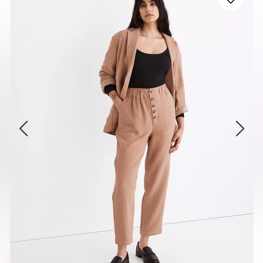 Madewell Cotton-Linen Pull on High Rise Pants